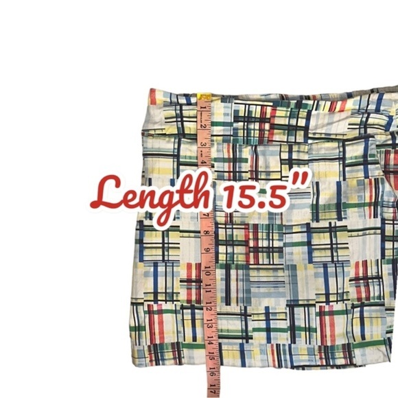 Zac & Rachel Madras Pull-On Skort Plaid Multi Red Blue White Green Yellow Sz. 10 - Picture 9 of 15